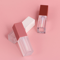 Conteneurs de gloss à lèvres en plastique personnalisés de luxe vides, 5-10 ml, emballage cosmétique, tube de gloss à lèvres carré