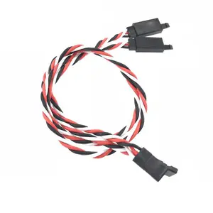 HITEC 15 20 30 50 100cm Servo Extension Wire Female to Male Twisted Cable Lead For RC JR Futaba Connector With Anti loose Hook