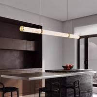 Lustre moderne en marbre naturel espagnol pour restaurant et salon, simple et léger, vente directe d'usine