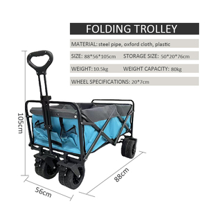 Factory Low Price Wholesale Large Capacity Portable Foldable Camping Picnic <strong>Beach</strong> Outdoor <strong>Cart</strong> - Product Image 2