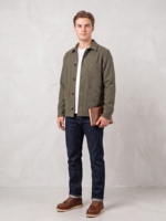 Nouvelle veste de travail vintage américaine pour homme, vert olive, automne-hiver, en mélange de laine, surchemise décontractée à revers, coupe ample
