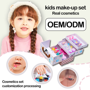 Ensemble de maquillage tout-en-un pour filles, cosmétiques lavables, poudre pour le visage, trousse de maquillage avec fard à paupières, brillant à lèvres, bijoux, cadeau - Product Image 6