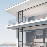 Jendela Casement Aluminium Modern dengan Ventilasi Ganda, Kaca Tempered Ganda, Tinggi Kusen Sesuai Pesanan