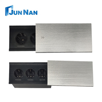 Interruptor de Pared Eléctrico con Control Remoto de Aleación de Aluminio, Enchufe Oculto Montado en Escritorio, Enchufe Deslizante de Datos y Energía para Mesa