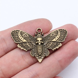 Amuleto de Mariposa de la Muerte, 27x43mm, Aleación de Zinc Plateada Antigua para la Creación de Gargantillas Góticas - Product Image 6