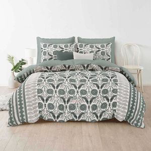 Juego de edredón de algodón con fundas de almohada – Colcha con estampado floral naranja, juego de ropa de cama suave y ligero para dormitorio - Product Image 4