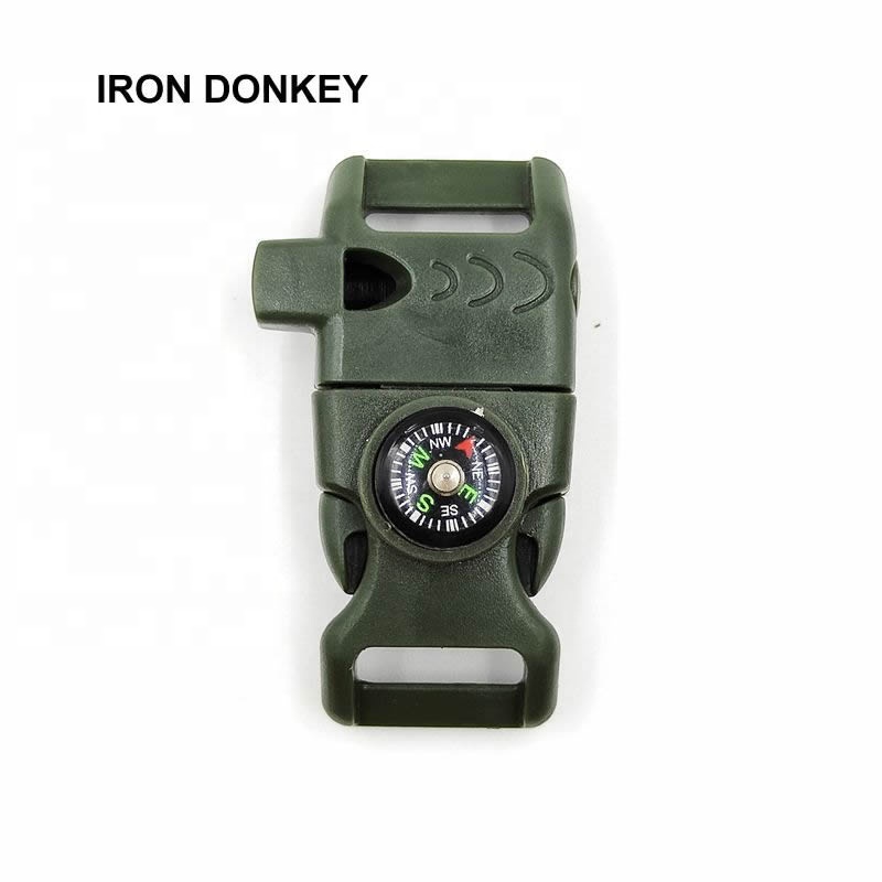 Скребок IRONDONKEY с компасом для пожарного стартера, пряжка со свистком, пластиковый браслет из Паракорда, для кемпинга, аварийного выживания