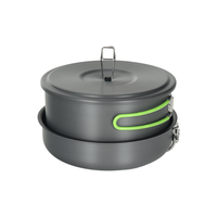 Ensemble d'ustensiles de cuisine de camping légers et portables pour l'extérieur, poêle en aluminium anodisé dur, kit de vaisselle pour pique-nique