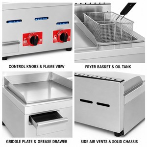 Commercial Gas <b>Griddle</b> Fryer Combo Countertop for Burgers Fries Steaks Bacon Chicken Fast Food Restaurant Equipment - Product Image 4