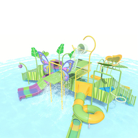Parc aquatique intérieur en acier inoxydable Jungle pour usage domestique, certifié EN1176, avec toboggan large et toboggan en spirale