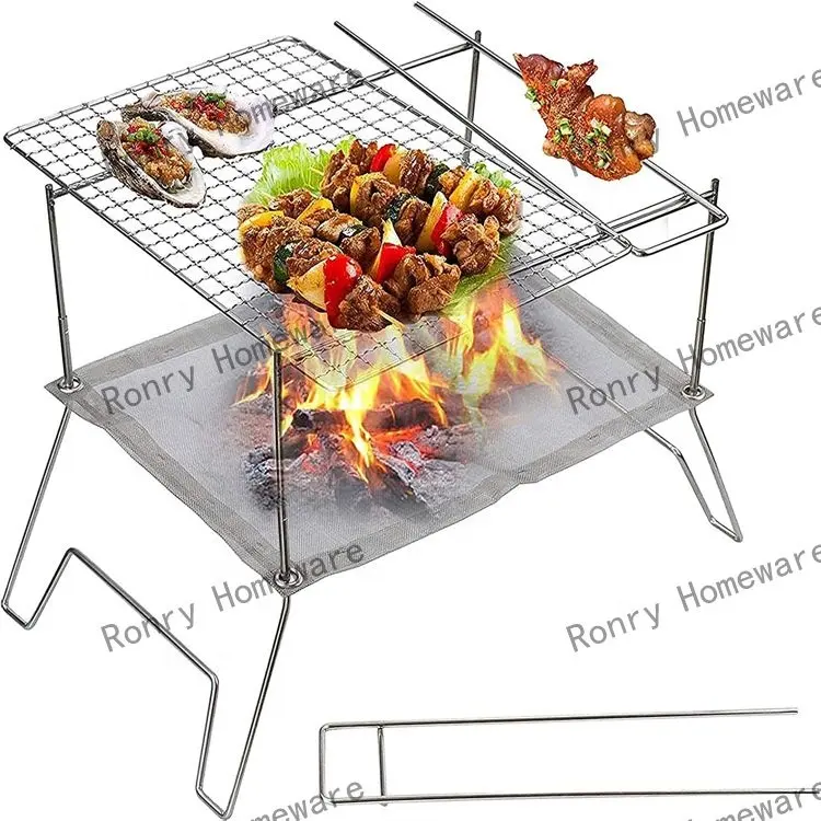 Camping wood stove Camping fire Grill Folding rack Charcoal grill Custom metal barbecue campfire