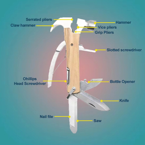 12-in-1 bền Multitool cho cắm trại ngoài trời rìu Búa Kìm dao Screwdriver túi cho leo núi và Touring - Product Image 5