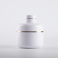 Flacons cosmétiques en plastique PP blancs avec bord doré, cylindriques, 50 ml, 100 ml, 200 ml, 250 ml, 4 oz, 8 oz