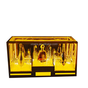 Rechargeable Warm Yellow LED Wine Display Case, Large/Small 3-Groove XO Brandy Bottle Holder - Product Image 6