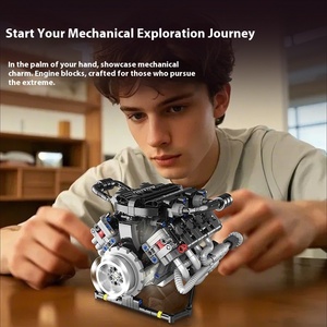 Ensemble de blocs de construction moteur V8 <span class=keywords><strong>jouet</strong></span> <span class=keywords><strong>en</strong></span> plastique à l'échelle 1:24 compatible avec Lego0 pour assemblage de puissance de modèle de moteur de voiture pour garçons - Product Image 5