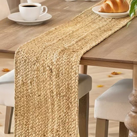 Chemin de table en jute naturel tressé, écologique, 120 cm, style rustique, décoration de table de ferme, vente en gros OEM, jute tissé, logo personnalisé