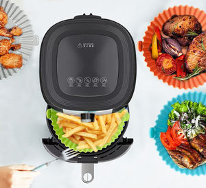 Venta al por mayor: Bandeja de silicona reutilizable para freidora de aire, apta para alimentos, fácil de limpiar - Product Image 2