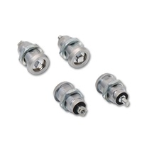 Serrure de porte en verre sans cadre CANISS en alliage de zinc durable, cylindre pivotant en laiton, placage chrome, sécurité de grade 2, avec clés
