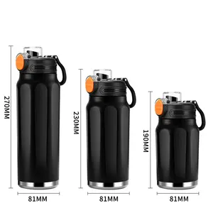 ขายร้อนที่กําหนดเองสไตล์เรียบง่ายราคาที่แข่งขันความจุขนาดใหญ่แบบพกพากีฬาขวดน้ําดื่มพร้อมฟาง