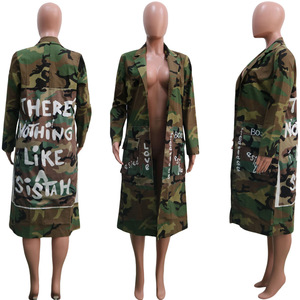 Abrigos Largos de Camuflaje de Nuevo Estilo para Mujer, Tallas Grandes, a la Moda - Product Image 4