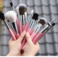 Ensemble de pinceaux de maquillage professionnel de luxe avec logo personnalisé, 42 pièces, manche en bois naturel, pour le visage, les yeux, le fond de teint, la poudre, outils cosmétiques