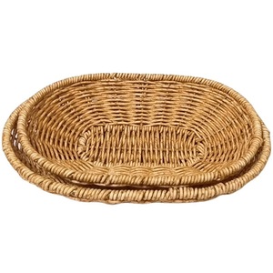 Rattan Snack Plate Oval Serving Tray For Restaurant Fruit Platter <b>Storage</b> <b>Basket</b> - Product Image 4