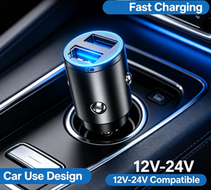 <span class=keywords><strong>Chargeur</strong></span> de voiture USB PD Type C 30W QC3.0, double port A+C, <span class=keywords><strong>chargeur</strong></span> rapide pour voiture avec crochet porte-clés, coque en alliage d'aluminium pour <span class=keywords><strong>iPhone</strong></span> Android - Product Image 6