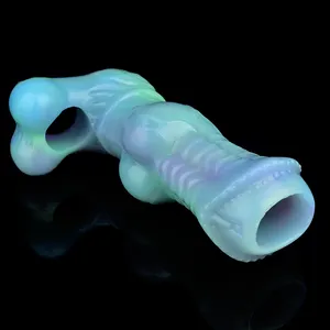 YOCY 제조업체 도매 페니스 슬리브 남성 페니스 확대 길이 둘레 재사용 가능한 콘돔 섹스 토이