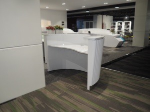 Bureau de réception moderne demi-rond blanc, caisse de beauté, de salon, de réception, luxueux, nouveau, - Product Image 4