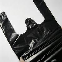 Sacs poubelles noirs jetables en PE avec poignées pour usage domestique