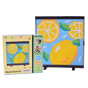 Wholesale 2000 Pcs <b>Beads</b> Craft Kit No Ironing DIY Mosaic <b>Art</b> Flexible Mesh Canvas Cartoon Designs Educational Toys for Kids - Product Image 5