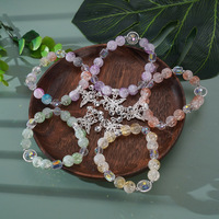 Fantaisie jour coloré Bracelet perlé cristal papillon Bracelet à breloques éclaté flocon de neige bracelet craquelé perles de verre