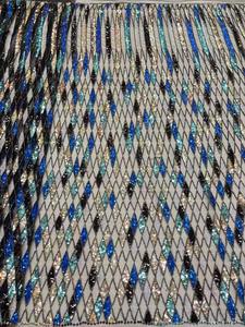 Tejido de malla de encaje con cuentas y perlas para vestido de boda europeo, 2023 - Product Image 2