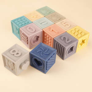 티 더 짜기 실리콘 빌딩 장난감 실리콘 베이비 소프트 블록 - Product Image 5