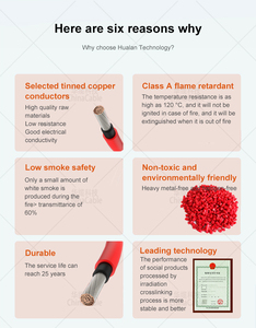 Bán buôn pv1500dc DC nhôm Cáp năng lượng mặt trời dây xlpo PV mở rộng 100m duy nhất màu Đen Red panel năng lượng mặt trời Cáp - Product Image 5