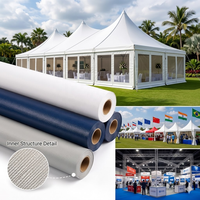 Bâche en PVC imperméable pour matériaux de tente, abri de stationnement, auvent de passerelle, structure pare-soleil, résistante aux déchirures et au vent