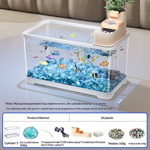 プラスチック製エコフレンドリー水槽 50L クリアデスクトップ家庭用ベタ水槽 ホワイト - Product Image 2