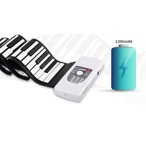 Piano MIDI à 88 touches - Clavier électronique portable rechargeable à enroulement manuel avec matériau en silicone écologique noir pour enfants - Product Image 4