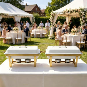 Calentador de Comida Plegable Minimalista Blanco y Dorado de 9L para Bodas, Cafeterías y Fiestas de Lujo, Estilo Comercial - Product Image 2