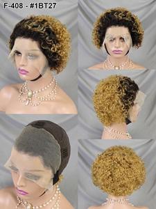 Perruque Lace Front Courte Bob Kinky en <span class=keywords><strong>Cheveux</strong></span> Brésiliens <span class=keywords><strong>pour</strong></span> <span class=keywords><strong>Coupe</strong></span> Pixie, Couleur Ombrée 1BT27, Vente en Gros, Fournisseur Populaire, Livraison Directe - Product Image 6
