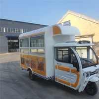 Chariot électrique à trois roues en acier inoxydable pour la vente rapide de hot-dogs, pizzas, hamburgers, camion de restauration mobile, équipement de cuisine, capacité de 200 unités