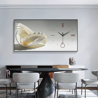 Poster Mewah Modern Lukisan Kristal Cetak untuk Ruang Tamu Ruang Makan Kamar Tidur Mural Kreatif Jam Dinding Senyap