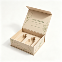 Boîte cosmétique couvercle rabattable avec insert EVA papier spécial plateau mousse antichoc emballage rigide