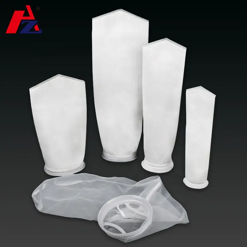 PP 15 25 50 100 200 300 Micron Industrial Liquid Filter Bag Plastic Ring Nylon Water Filter Bag Sock