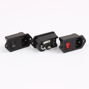 C14 AC macho montaje en panel 110V-250V conector de toma de corriente CA con fusible e interruptor basculante conector hembra para adaptador de CA - Product Image 4