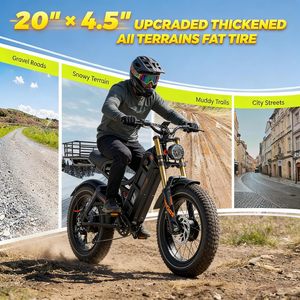 Bicicleta de Montaña Eahora Romeo CE 200W 52V 60AH con Cuadro de Acero y Neumáticos Anchos para Terreno Difícil - Product Image 2