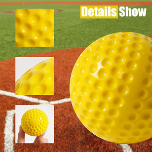 Máquina de lanzamiento de béisbol con hoyuelos, entrenamiento de <span class=keywords><strong>pelota</strong></span>, softbol, práctica al aire libre, Material de PU, <span class=keywords><strong>pelota</strong></span> <span class=keywords><strong>amarilla</strong></span> - Product Image 5
