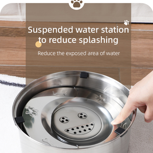 33.8oz/101oz/189.3oz bol flottant anti-éclaboussures en acier inoxydable pour chien de compagnie empêcher le renversement de la bouche humide bol en métal de conception séparée - Product Image 2