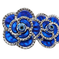 Turc bleu mauvais yeux argent fleurs arbre amulette Table pièce maîtresse ornement pour la maison bureau Protection mauvais œil décor