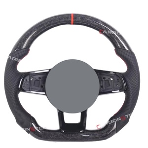 Volant en fibre de carbone forgé pour Volkswagen VW <span class=keywords><strong>Golf</strong></span> <span class=keywords><strong>7</strong></span> R Golf7 Mk7 <span class=keywords><strong>GTI</strong></span> 7r Volante - Product Image 1